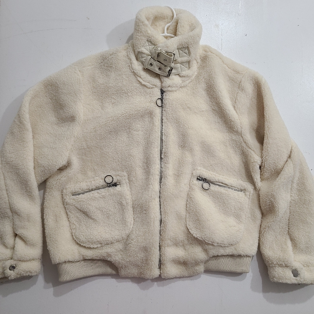 Womens Sz XL - Collection B Faux-Fur Teddy Bomber Jacket New